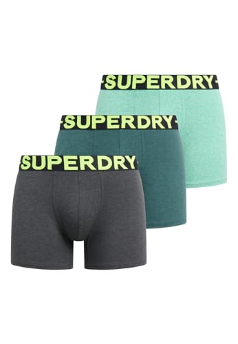 Superdry Herren Boxershorts im Dreierpack Dreifach Grün/Neon L von Superdry