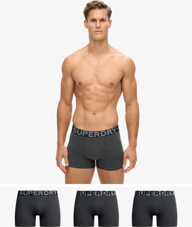 Superdry Herren Boxershorts im Dreierpack Dunkelgrau - Größe: M von Superdry