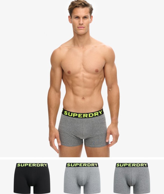 Superdry Herren Boxershorts im 3er-Pack Grau - Größe: M von Superdry