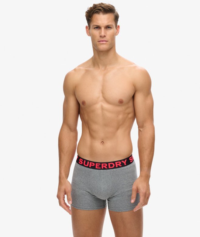 Superdry Herren Boxershorts im 3er-Pack Grau - Größe: XL von Superdry