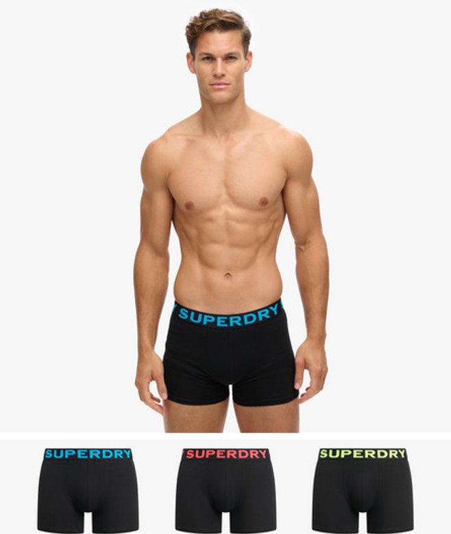 Superdry Herren Boxershorts im 3er-Pack Schwarz - Größe: S von Superdry
