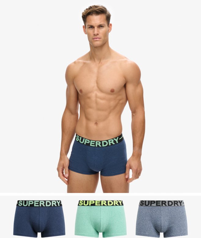 Superdry Herren Boxershorts im Dreierpack Blau - Größe: M von Superdry