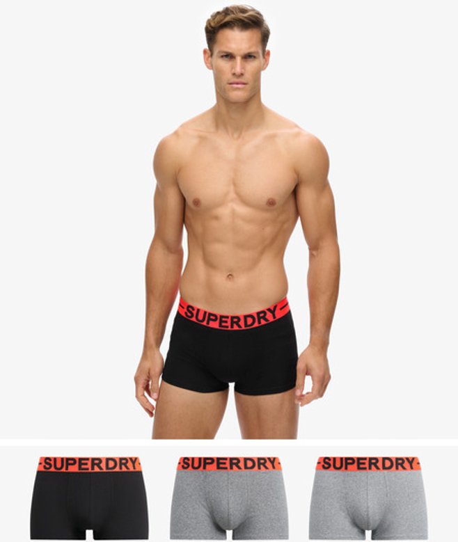 Superdry Herren Boxershorts im Dreierpack Grau - Größe: S von Superdry
