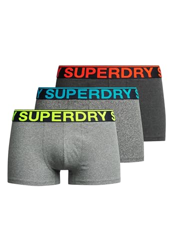 Superdry Herren Boxershorts im Dreierpack Karstschwarz Mega Gesprenkelt/Noos Grau Meliert/Asphaltgrau XXL von Superdry