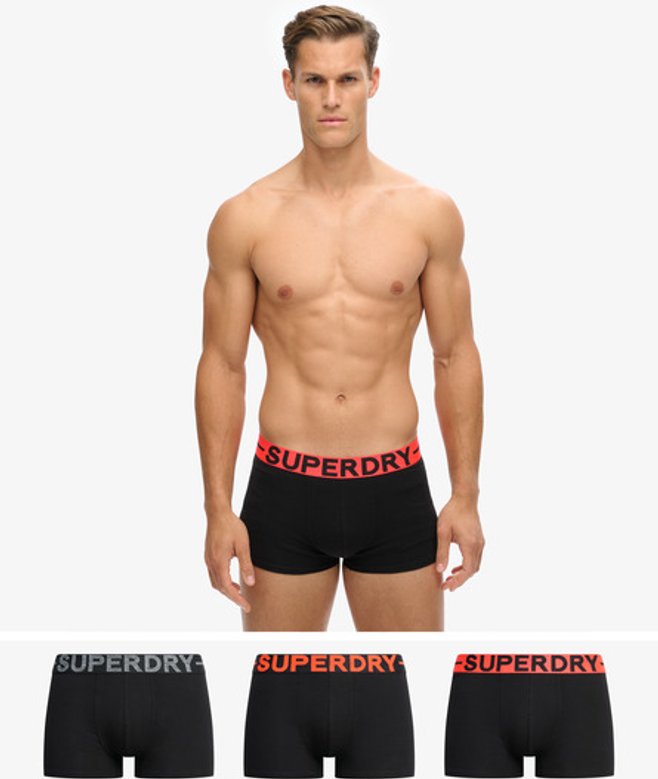 Superdry Herren Boxershorts im Dreierpack Schwarz - Größe: M von Superdry