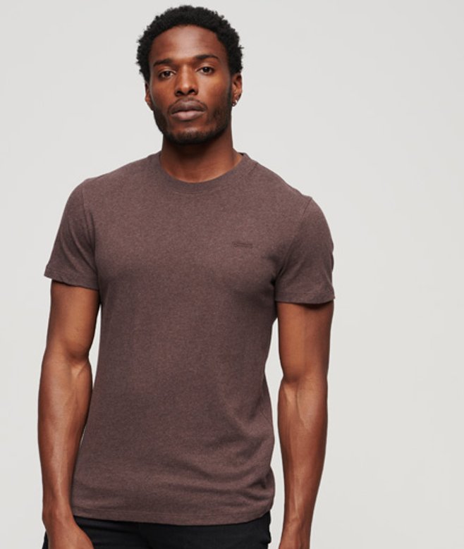 Superdry Herren Braun Essential T-Shirt aus Bio-Baumwolle mit Micro-Logo, Größe: L von Superdry