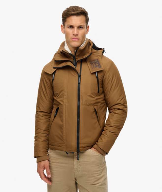 Superdry Herren Braun Windjacke Gesticktes Logo, Größe: XL - Größe: XL von Superdry