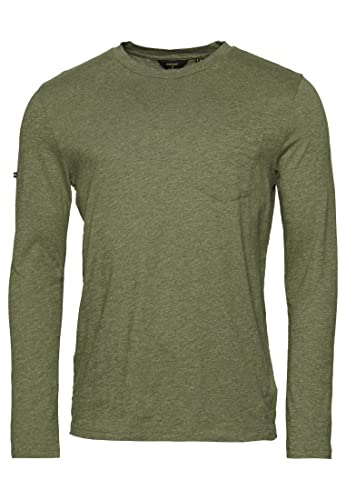 Superdry Herren Camiseta de Manga Larga Businesshemd, Vierblättriges Kleeblatt, grüner Marl, S von Superdry