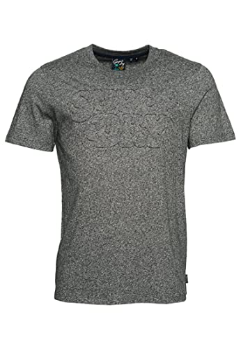 Superdry Herren Klassisches Cooper T-Shirt mit Prägung Karst Mega Schwarz Gesprenkelt M von Superdry