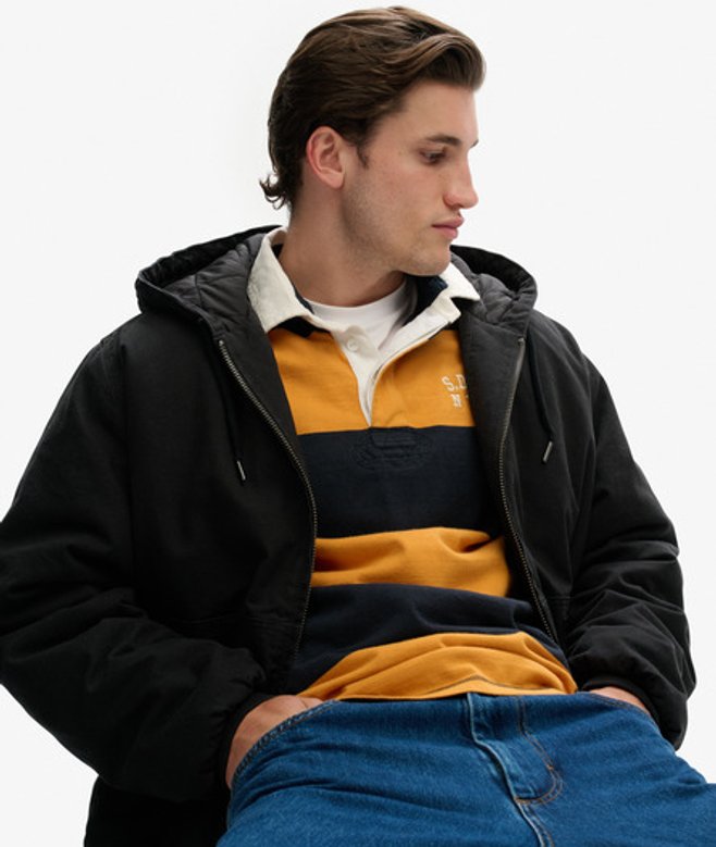 Superdry Herren Canvas Surplus Kapuzenjacke Black - Größe: L von Superdry