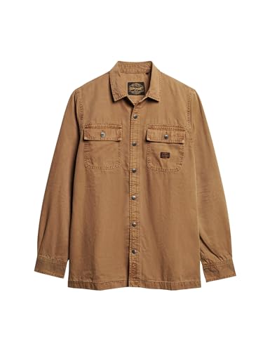 Superdry Herren Canvas Workwear Overshirt Unterhemd, Sandstein Braun, Large von Superdry