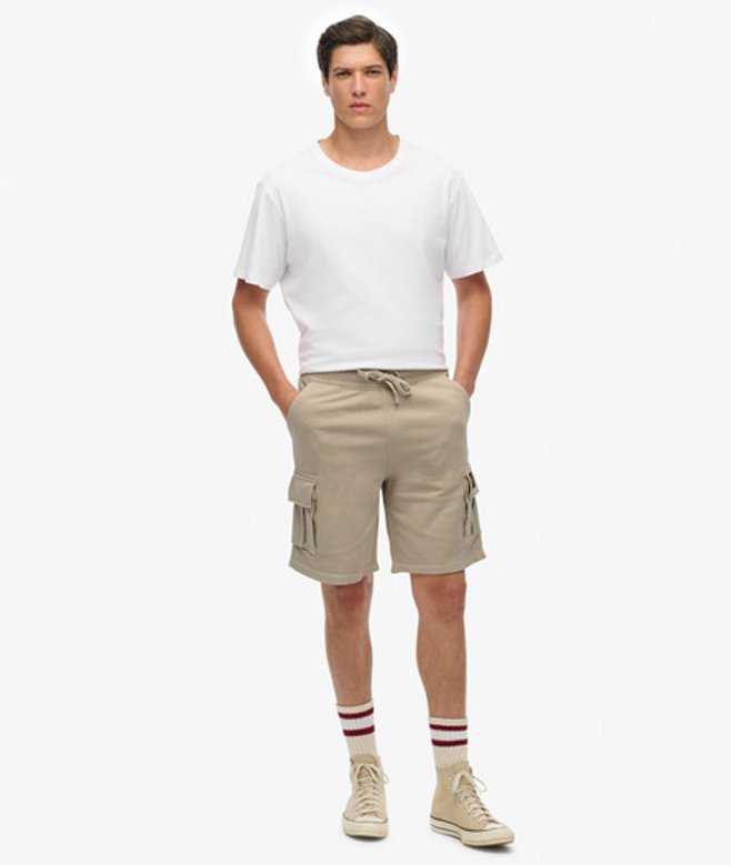 Superdry Herren Cargoshorts mit Kontrastnaht Beige - Größe: M von Superdry