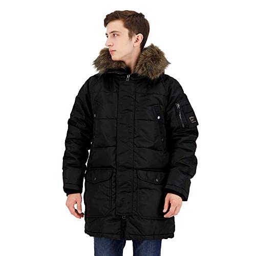 Superdry Herren Chinook Parka Jacke, Schwarz (Jet Black), S von Superdry