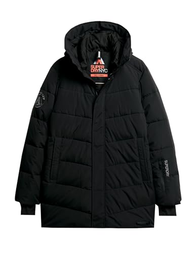 Superdry Herren City Chevron Parka JKT A4-gepolstert, schwarz, Small von Superdry