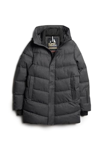 Superdry Herren City Chevron Padded Jacket A4-gepolstert, Grau, Fischgräte, Large von Superdry