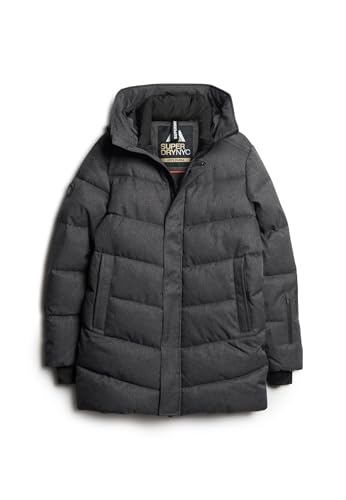 Superdry Herren City Chevron Jacke A4-gepolstert, Grau, Fischgräte, Large von Superdry