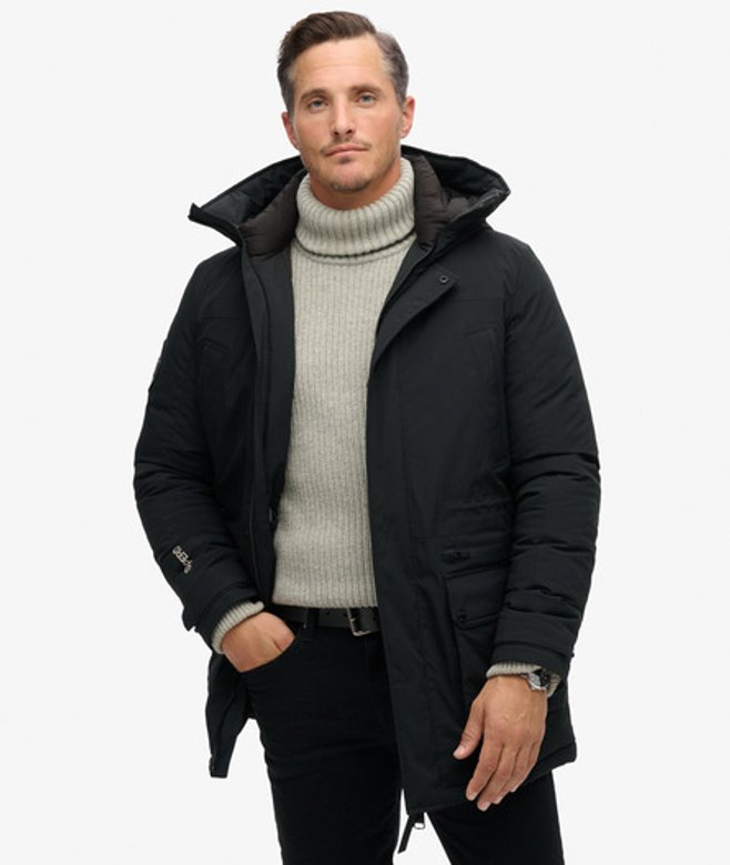 Superdry Herren City Gepolsterter Parka Mantel Schwarz - Größe: Xxxl von Superdry
