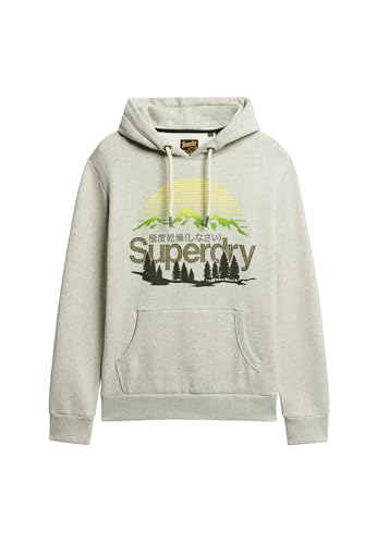 Superdry Herren Great Outdoors Hoodie mit Logo-Print Gletschergrau Meliert M von Superdry