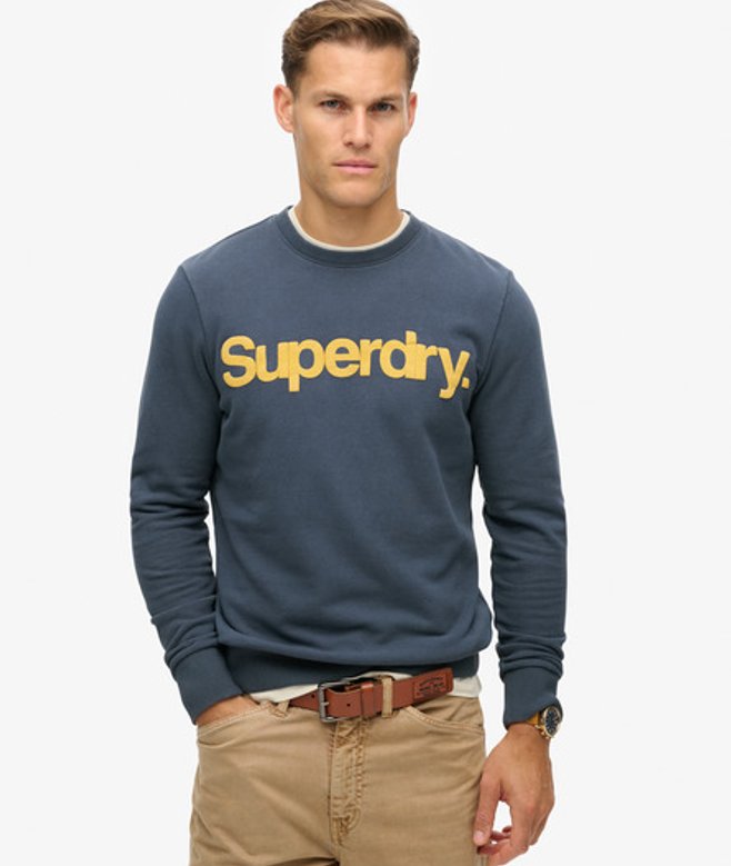 Superdry Herren Classic Core Sweatshirt mit Logo Marineblau - Größe: L von Superdry