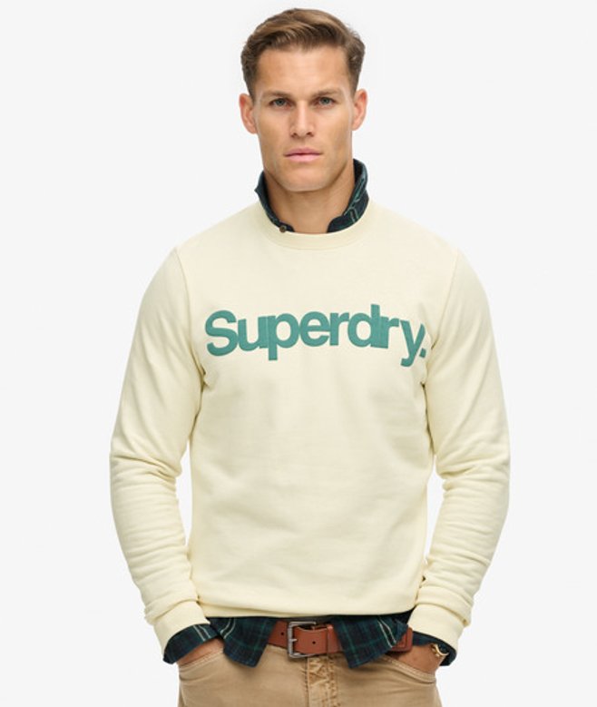 Superdry Herren Classic Core Sweatshirt mit Logo Weiß - Größe: L von Superdry