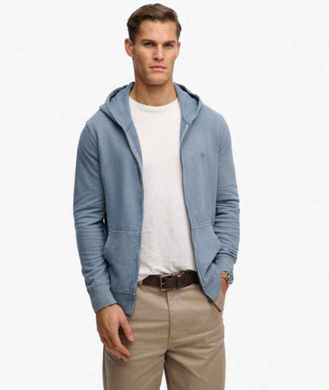 Superdry Herren Classic Essential Zip-hoodie Light Blue - Größe: Xxxl von Superdry