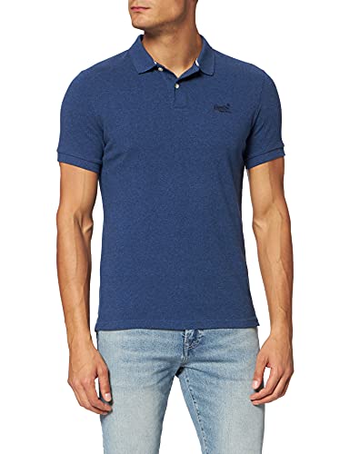 Superdry Herren Classic Pique S/S Polo Shirt, Bright Blue Marl, S von Superdry