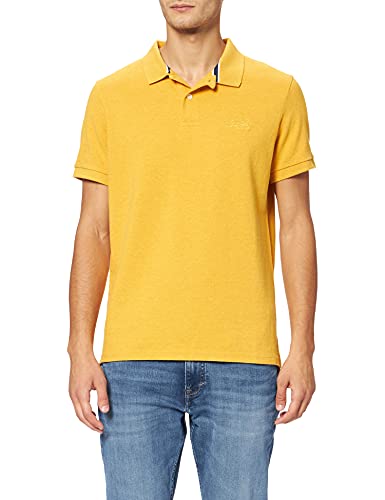 Superdry Herren Classic Pique S/S Polo Shirt, Turmeric Marl, M von Superdry