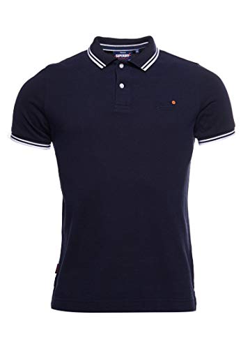Superdry Herren Classic Poolside Pique Polo Poloshirt, Blau (Atlantic Navy Twist 3FX), X-Large von Superdry
