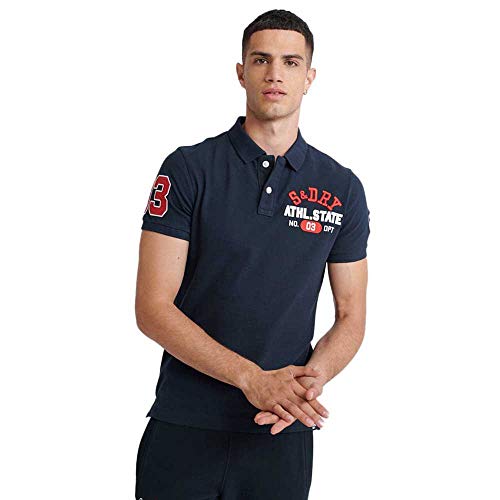 Superdry Herren Classic SUPERSTATE S/S Polo Poloshirt, Blue, S von Superdry