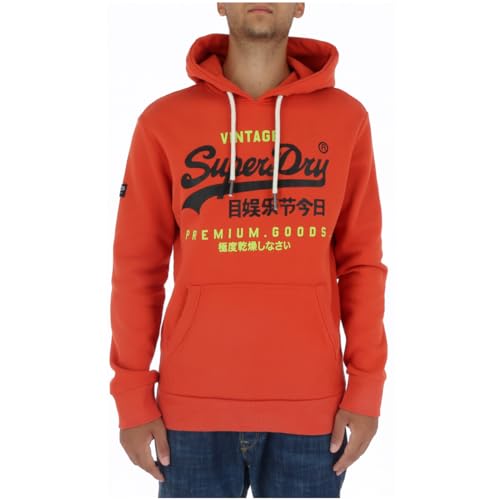 Superdry Herren Classic Vl Heritage Hoodie Sweatshirt, Denim Co Rust Orange, Large von Superdry