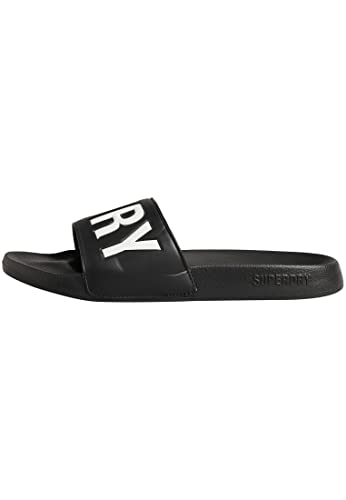 Superdry Herren Code CORE Pool Slide Schiebe-Sandalen, Black/Optic, Large von Superdry