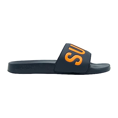 Superdry Herren Code CORE VEGAN Pool Slide Flipflop, Azul Marino Naranja, Medium von Superdry