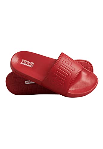 Superdry Herren Code CORE VEGAN Pool Slide Flipflop, High Risk Red, Large von Superdry