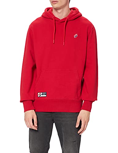 Superdry Herren Code Essential Hood Hooded Sweatshirt, Risk Red, L von Superdry