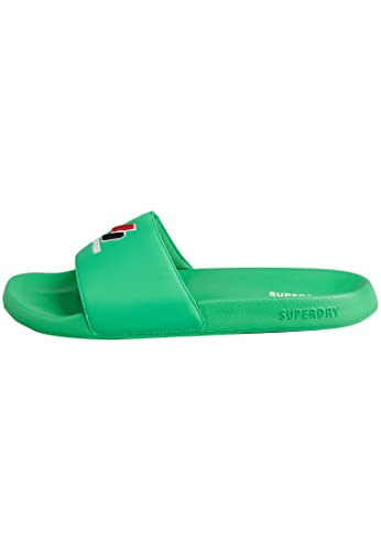 Superdry Herren Code Essential Pool Slide Schiebe-Sandalen, Bright Green, Large EU von Superdry