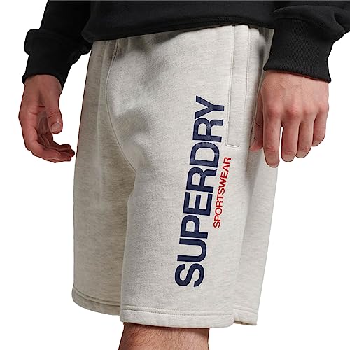 Superdry Herren Locker geschnittene Sportswear Shorts Kadettengrau Meliert L von Superdry