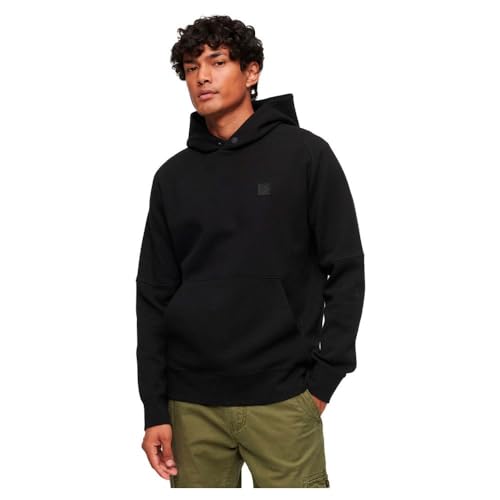 Superdry Herren Code TECH Relaxed Hood Kapuzenpullover, Black, von Superdry