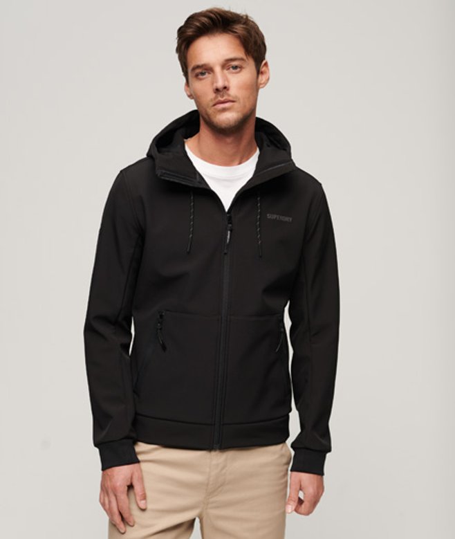Superdry Herren Code Tech Gerippte Trekker-jacke Schwarz - Größe: L von Superdry