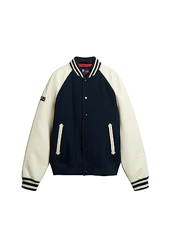 Superdry Herren College Varsity Bomber Jacket Jacke, Eklipse Navy, Large von Superdry