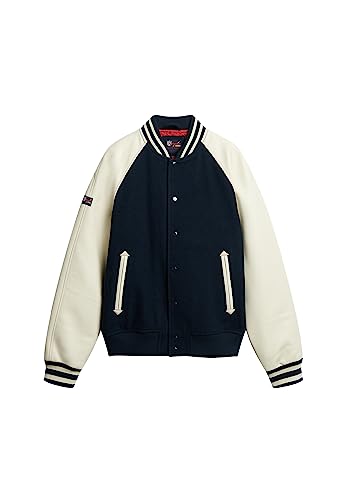 Superdry Herren College Varsity Bomberjacke Jacke, Eklipse Navy, Large von Superdry