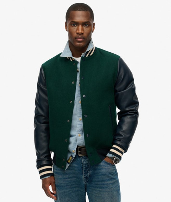 Superdry Herren College-bomberjacke Green - Größe: Xxxl von Superdry