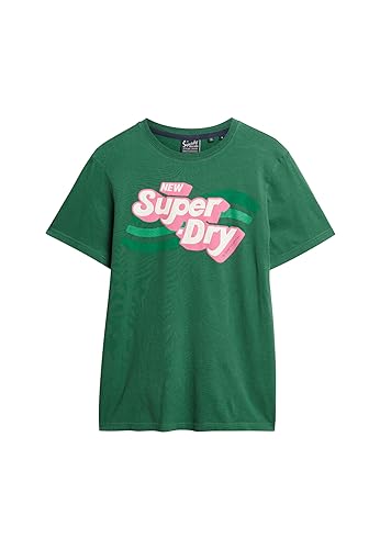 Superdry Herren Cooper 70's Retro Logo T-Shirt, Grün (Pine Green), XXL von Superdry