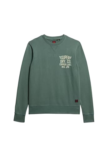 Superdry Herren Copper Label Grafik-Sweatshirt mit Rundhalsausschnitt Drius Grün L von Superdry