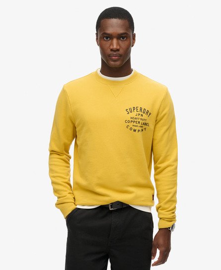 Superdry Herren Copper Label Grafik-sweatshirt mit Rundhalsausschnitt Gelb - Größe: Xxl von Superdry