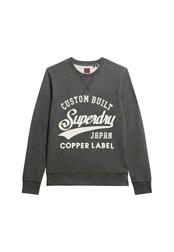Superdry Herren Copper Label Grafik-Sweatshirt mit Rundhalsausschnitt Surplus Kiesgrau Gesprenkelt L von Superdry