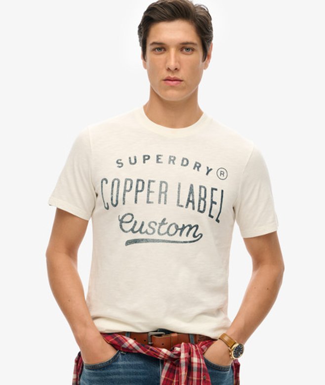Superdry Herren Weiß Copper Label Workwear T-Shirt Logo-Druck, Größe: M Superdry Herren Weiß Copper Label Workwear T-Shirt Logo-Druck, Größe: M von Superdry