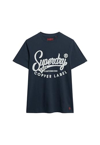 Superdry Herren Copper Label Workwear T-Shirt Superplus Schwarz-Blau Gesprenkelt XL von Superdry