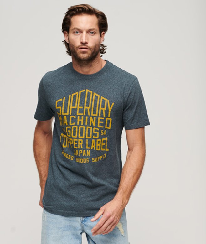 Superdry Herren Copper Label Workwear T-shirt Marineblau - Größe: M von Superdry