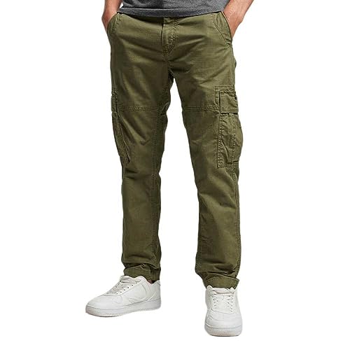 Superdry Herren Core Cargo Pant Hose, Authentisches Khaki, 32W x 32L von Superdry