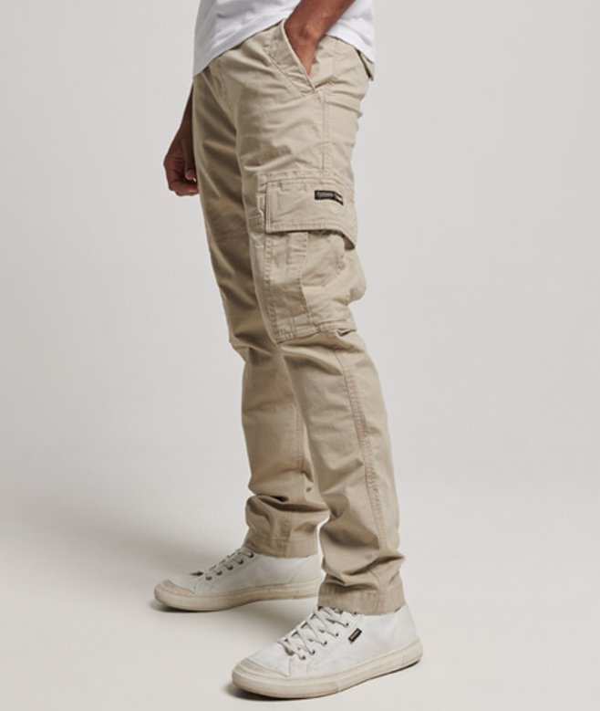Superdry Herren Core Cargohose aus Bio-baumwolle Creme - Größe: 30/30 von Superdry